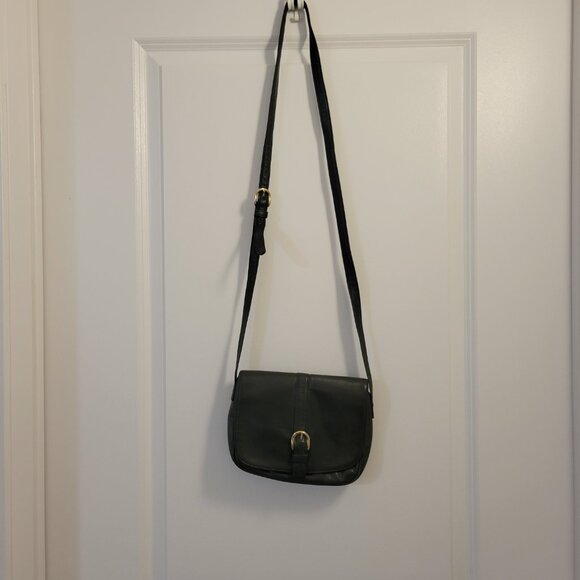 Vintage Talbots Dark Forest Green Cross-body Leather Purse - Picture 2 of 14